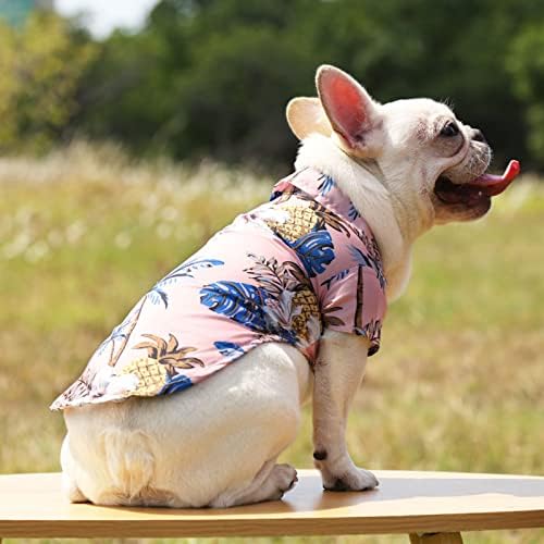 חולצת הוואי כלב חולצות כלבים לכלבים קטנים ילד בוי קיץ בגדי גור בולדוג בצרפתית בגדי קוקוס עץ אננס דפוס טריקו כלב