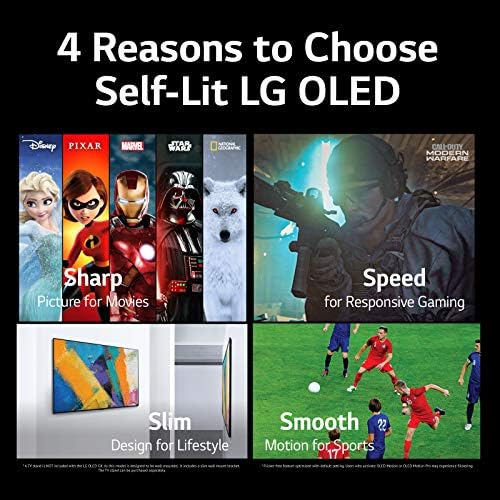 LG OLED G1 סדרה 77 ”Alexa מובנה 4K Smart Oled Evo TV, עיצוב גלריה, קצב רענון 120 הרץ, AI המופעל, Dolby Vision IQ ו- Dolby Atmos, Wisa Ready