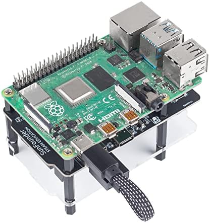 Sunfounder Raspberry Pi UPS מודול אספקת חשמל v2.0 תומך לעבור דרך טעינה, לוח ההרחבה של חבילת הסוללה של 5V/3a ליתיום תואם לפטל PI 4, 3 וכל הדגם B/B+