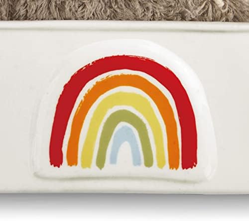 Demdaco Rainbow Baby Bursy לבן 8 x 7 קיר קרמיקה קיר ומסגרת שולחן