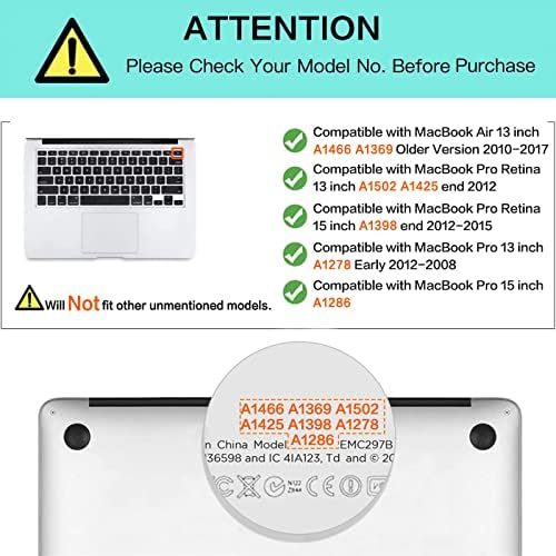 Mosiso Silicone מקלדת כיסוי תואם ל- MacBook Air 13 אינץ 'A1466 A1369 2010-2017 ותואם ל- MacBook Pro 13/15 אינץ', אלמוגים חיים