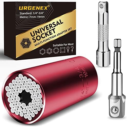 Urgenex Super Socket Socket מתנה לגברים שקע אוניברסלי פסק את כל המלאות גרבי הברגה מתנות לחג המולד לגברים אחיזת כלים מפתח ברגים ערכת תיקון מתנה לאבא, חבר, בעל