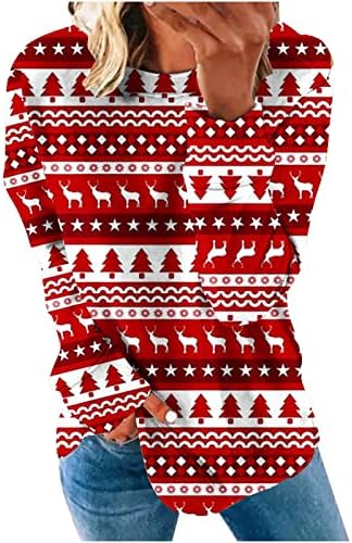 סוודר סוודר חג המולד לנשים עם שרוול ארוך גדול