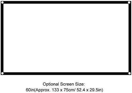 מסך הקרנה מקופל 60, 16: 9 פוליאסטר רכוב על קיר HD אנטי קמט סרטי מקרן ניידים מסך סרטים מקורה וחיצוני מסך לסרטי מקרן חיצוני לניעוד חיצוני