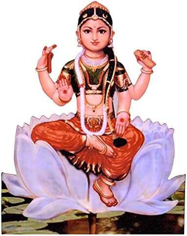 אלת Vils Shri Bala Tripura Sundari אלוהי פסל ברכה קדוש/גזרת מסגרת תמונה עם עמידה אחורית לפוג'ה/מתנה - רב צבעוני