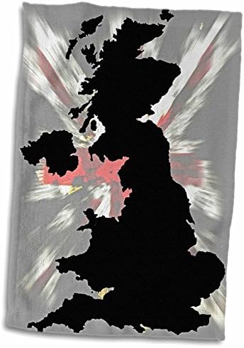 תמונת 3 של מפת בריטניה עם רקע דגל בריטניה של גראנג ' - מגבות