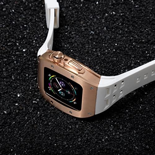 CNHKAU ערכת MOD שינוי יוקרה של CNHKAU ללהקת Apple Watch Case 8 45 ממ 44 ממ מסגרת מתכת מסגרת מתכתית רצועת החלפת צמיד עבור IWatch 8 7 6 5