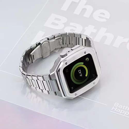 רצועת מתכת Velore+מארז ל- Apple Watch 8 7 75 ממ נירוסטה שונה צמיד כף יד מקשה אחת עבור IWatch 6 5 4 SE מעטפת מגן 44 ממ