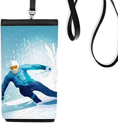 מגלשי ספורט חורפי ומוט סקי איור ארנק ארנק תליה כיס נייד כיס שחור