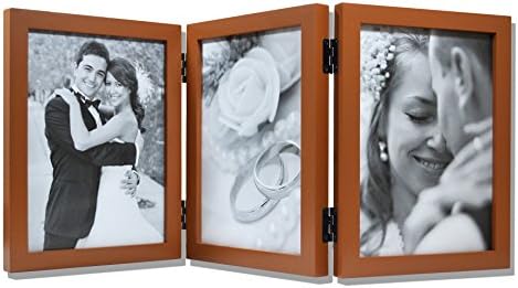 אמנות גולדן סטייט, שולחן עץ מתקפל מסגרת צילום אנכית לתמונות 5x7 תמונות עם זכוכית אמיתית