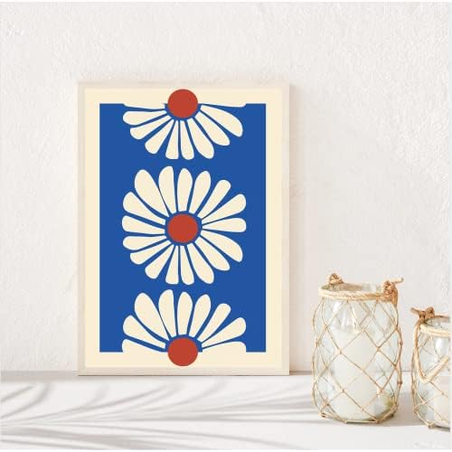 כחול פרח הדפסי אמנות קיר פרח שוק פוסטר סט של 6 הדפסים לעיצוב בית צבעוני פרחוני וול דקור 8 על 12 אינץ ' לא ממוסגר