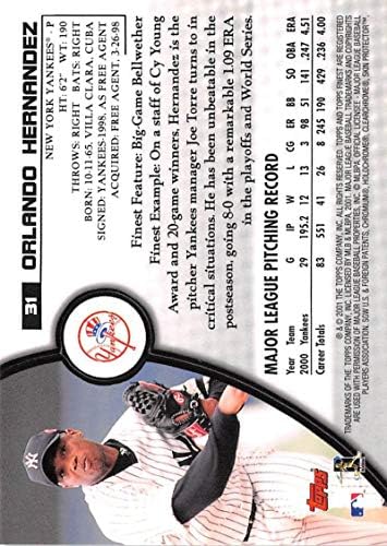 בייסבול MLB 2001 הטוב ביותר 31 אורלנדו הרננדז NM-MT Yankees