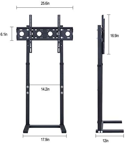Unho Universal Tv Stand Flex: Free Standing Mount Stand עם סוגר מתכוונן לגובה לספסל טלוויזיה תואם עם מסכי פלזמה LCD LCD 32-65 אינץ 'LCD LCD LCD
