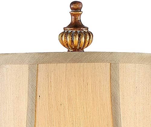ריג 'נסי היל ז' ולייט מסורתי צרפתית המדינה קוטג 'מזנון שולחן מנורות 36.5 גבוה סט של 2 אור ברונזה חום זהב פעמון בד צל דקור לסלון בית בית אוכל
