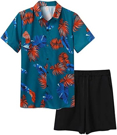 BMISEGM גברים חליפת גברים קיץ אופנה פנאי הוואי חוף הים החוף דיגיטלי דפוס תלת מימד מכנסיים קצרים עם שרוולים קצרים