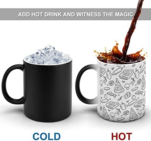 פיצה יצירתי שינוי צבע קרמיקה קפה כוס חום שינוי ספל מצחיק עבור בית משרד