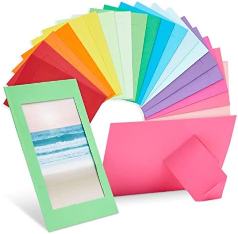 JUVALE 50 חבילה צבעוני 4x6 מסגרות תמונות נייר, צילום קרטון כן כן גם כן DIY, מלאכות כיתה, 10 צבעי קשת