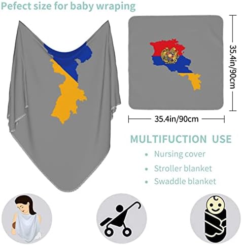 מפת דגל ארמנית שמיכה לתינוקות מקבלת שמיכה לעטיפת כיסוי חוט -יילוד של תינוקות