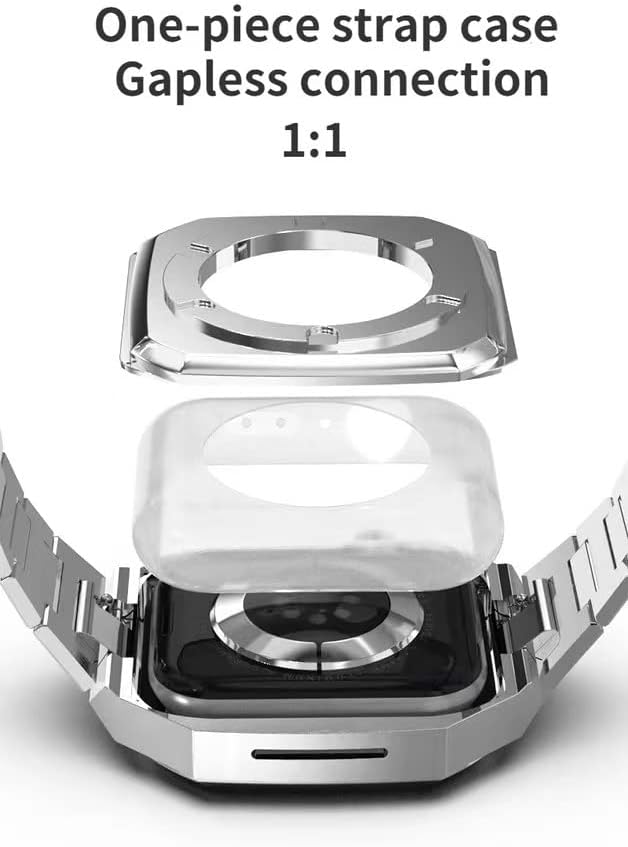 מארז מתכת Trdybsk+רצועת עור עבור Apple Watch 40 ממ 45 ממ ערכת שינוי יוקרה פס עגל יוקרה עבור iWatch SE 6 5 4