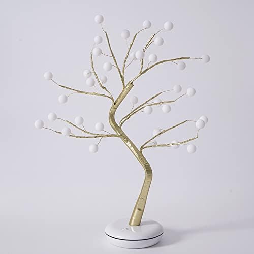 עץ חג המולד עם אורות קישוט מיני עץ נוריות LED לבנות חמות אור USB קישוט שולחן