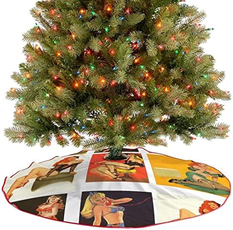 חצאית עץ חג המולד של בנות Pinup קישוט לחג המולד של עץ חג המולד רך לחג המולד לבית מסיבת חג 30 x30