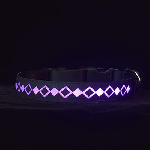 צווארוני אור LED כלבים לכלבים, חומר רך עם עיצוב נחמד תלת-ממדי, נטען USB-C, 15 מצבים משתנים, שחור)