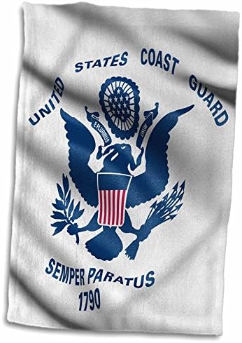 דגל ורד תלת מימדי של משמר החופים האמריקני מנופף במגבת היד של הרוח, 15 x 22, רב צבעוני