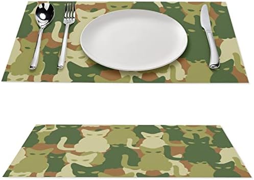 תבנית צבאית הסוואה חתולים PVC שולחן מחצלות שולחן רחיצה כרית שולחן שולחן שולחן לשולחן אוכל