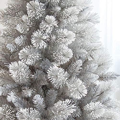 מרפסת יומו עץ ​​חג המולד נוהר, עץ אורן לבן מלאכותי לבן עם רגלי מתכת יציבות לחופשת קישוט עונתי-לבן 210 סמ