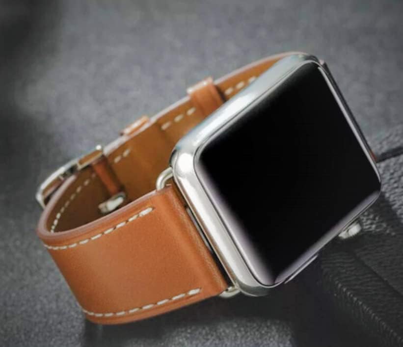 רצועת עור סוליל תואמת לפס Apple Watch 38 ממ 40 ממ 41 ממ 42 ממ 44 ממ 45 ממ, רצועת החלפה לסדרת Apple Watch 7 6 5 4 3 2 1