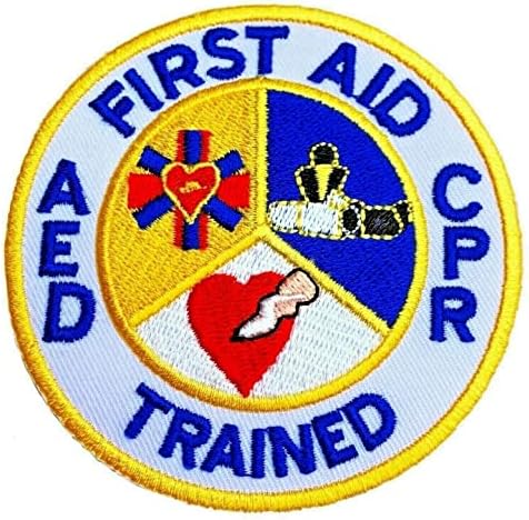 עזרה ראשונה AED CPR CPR מאומנת ברזל רקום או תפור על תג DIY Applique Applique Appamic Ambulance תיק חולצה