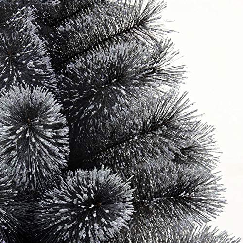 DLPY שחור שחור מלאכותי עץ אורן אורן פרימיום פרימיום צירים צירים עמדת מתכת מעוצבת עץ עץ עץ חג המולד עץ חג לחופשה-שחור 6.8ft