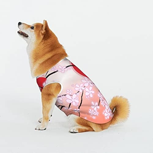 חולצות חיית מחמד כותנה אסייתי-ורוד-פרוח-יפן תלבושות גור כלב חתול כלב פיג'מה כלב רך אופן סרבלים מחמד חיות מחמד 4x-Garge