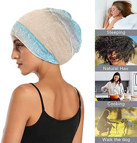 כובע עבודה של כובע שינה כפפות כפיות חוף ים כחול לנשים לעטוף לילה בגדי שיער