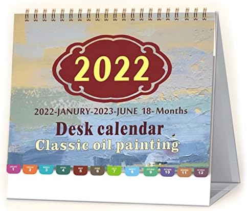 2022 לוח שולחן, לוח שולחן גדול ינואר 2022 - יוני 2023 לוח שנה חודשי, 7.8 x 8.1 עומד שולחן עבודה שולחן עבודה יומי מתזמן מארגן מתכנן לקישוט שולחן שולחן משרדי בית ספר ביתי