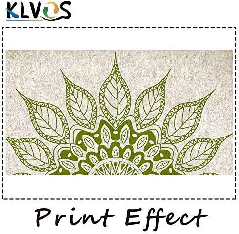Klvos מנדלה אמנות קיר לסלון 3 לימוני לימון ירוק בוהו פרחים דפוס בד הדפס יצירות אמנות תמונות פרחים וינטג