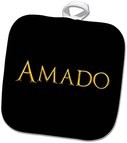 3drose Amado שם תינוק נפוץ בשם אמריקה. צהוב על קמיע שחור - פוטלים