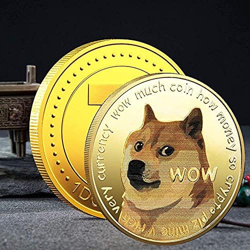1oz זהב Dogecoin מטבע זיכרון 2021 מהדורה מוגבלת מטבע Doge Collestors Conservors מטבע מצופה זהב עם מקרה מגן