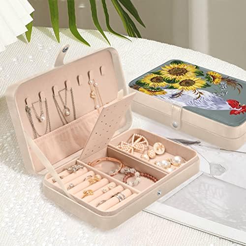חמניות זין איננוגוגו קופסת תכשיטים קטנה מארגן תכשיטי עור PU קופסת מארגן תכשיטים לטיולים לשרשראות וצמידים